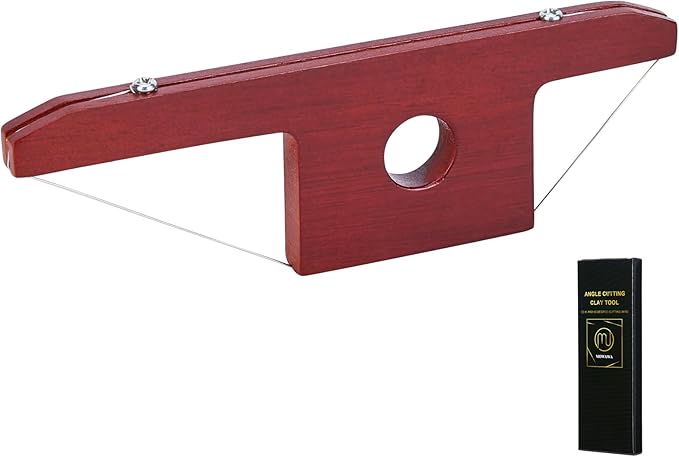 Mowawa Pottery Tools Angle Cutting Clay Trimming Tool for Ceramics and Sculpting, Wooden Handles and Wire Bevel Clay Cutter, Polymer Clay Art Tools for Kids Adults
