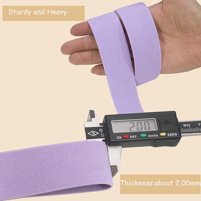 1.5 inch Lavender Wide Elastic Band for Sewing 10 Yards Double-side Twill Woven Elasitc Stretch Heavy Knit Elastic Waistband for Pants Wigs DIY Crafts & Projects