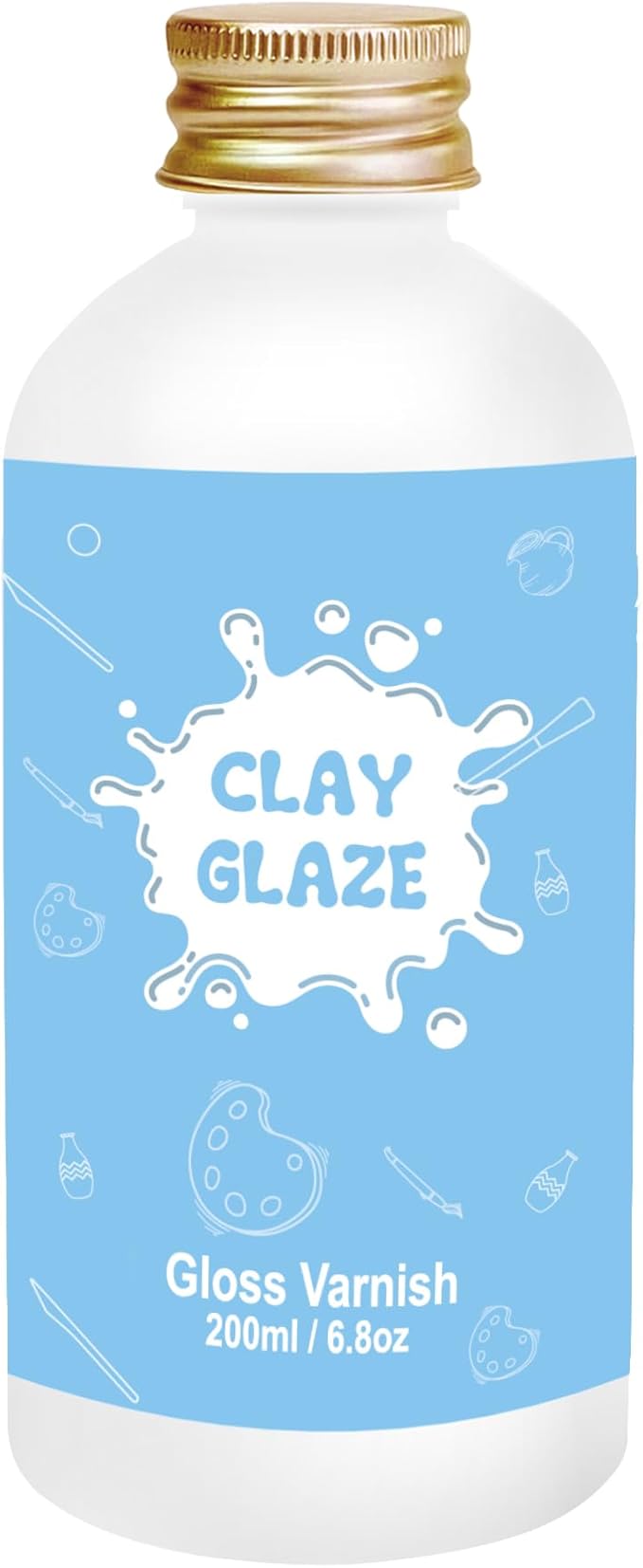 200ml Air Dry Clay Varnish，Air Dry Clay Sealant for Airdry Clay，Air Dry Clay Glaze Can Not Only Used to Prevent Clay Cracking, Scratches, and Wear,It Can Also Having a Glossy Glaze Effect (Gloss)