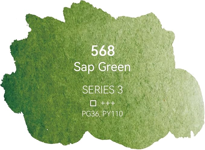 PHOENIX Professional Watercolor Paint - Single Watercolor Half Pan - Sap Green 568