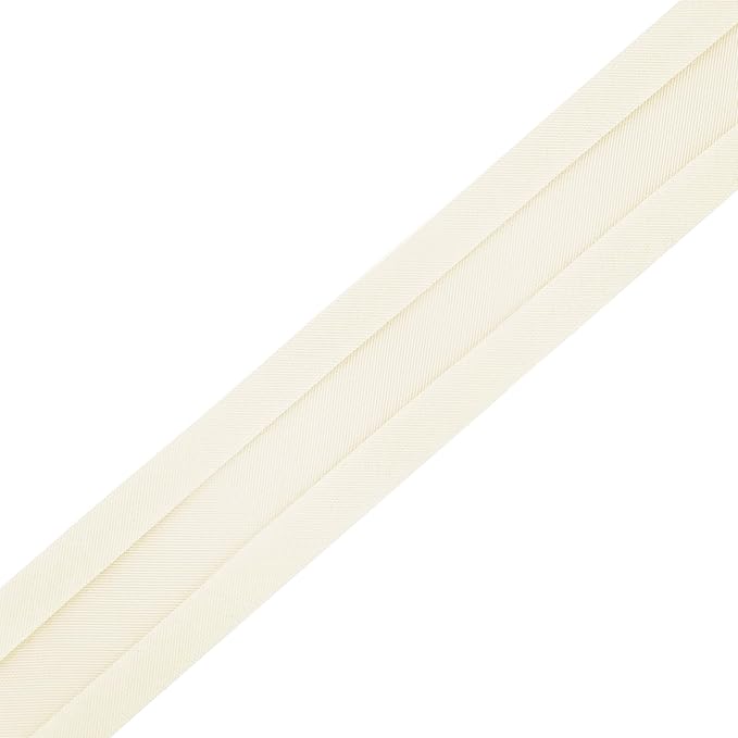 Mandala Crafts 1/2 Inch Single Fold Bias Tape for Sewing, Quilting, Piping, Hemming, Blanket & Quilt Binding – 55 Yards Cream Fabric Seam Binding Tape