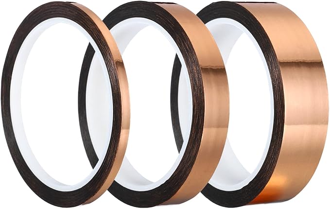 PATIKIL Metalized Tape 0.2/0.6/1 Inch x 55 Yards, 3 Roll Mirror Metallic Masking Foil Sticker Self Adhesive for Detailing Accent Wall Graphic Arts, Rose Gold