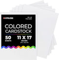 Hygloss White Cardstock - 11x17-Inch, 50 Sheets, 65 lb/ 176 gsm, Fade-Resistant, Acid-Free Color Card Stock Paper