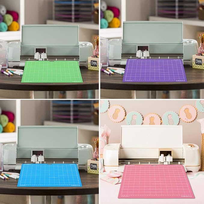 EVISWIY 12x12 Cutting Mats Compitable with Maker 3/Maker Explore Air 2/Air/One Variety 5Pack StandardGrip LightGrip StrongGrip FabricGrip Variety 5Pack Reusable Craft Cricket Mat Accessories