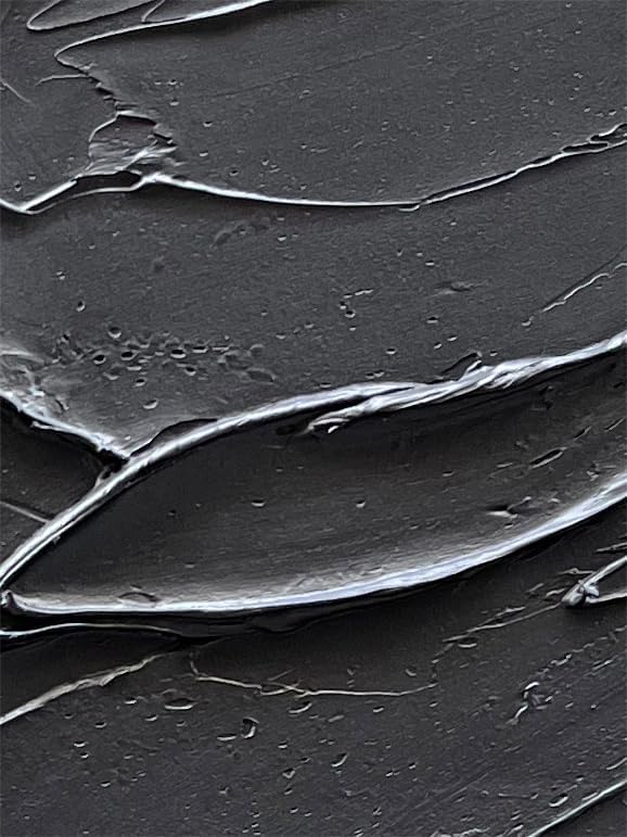 Art Hand-Painted Black Texture Minimalist Art Oil Painting 36x24 inch Modern Abstract Art Home Wall Decorative Art