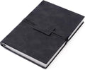 tumuarta Deckle Edge Watercolor Paper Sketchbook, 100% Cotton Paper Vintage Leather Sketch Book Journal, 140 Lb, 300 GSM, 24 Sheets Handmade Diary for Mixed Media Techniques. (Black, 7.5"x5")