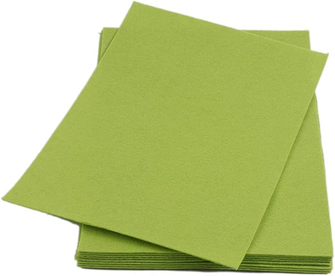 YYCRAFT Stiff Felt Sheets Thick Felt 9 Inch X 12 Inch - 12 Pcs Pack, Lime Green