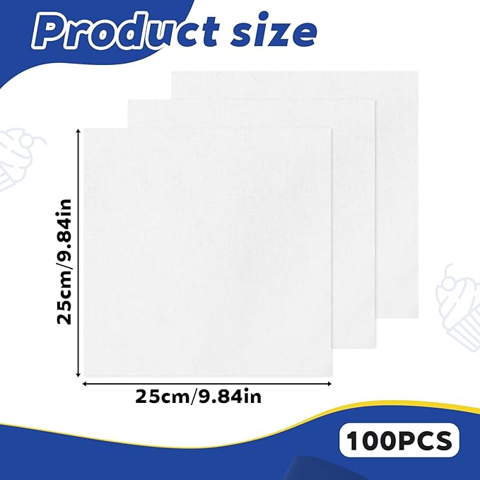 SHENLIU 100Pcs 10x10 Inches Cotton Fabric Squares Precut Quilting Fabric Bundles Solid Colors Layer Cakes Quilt Material for DIY Sewing Crafts Embroidery Patchwork Projects (White)