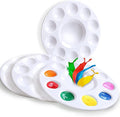 4 PCS Paint Palette, INIFUS Paint Pallet for Kids & Students，Plastic Paint Tray Palettes with 10 Wells,Painting Supplies for Kids