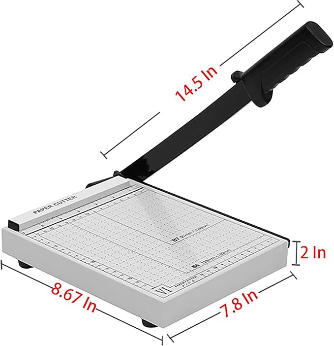 A5 Paper Cutter, 8.67 in x 7.8 in 12 Sheets Capacity Paper Trimmer for Coupon, Label, Cardstock, and Scrapbooking Craft for Office and Home (A5)
