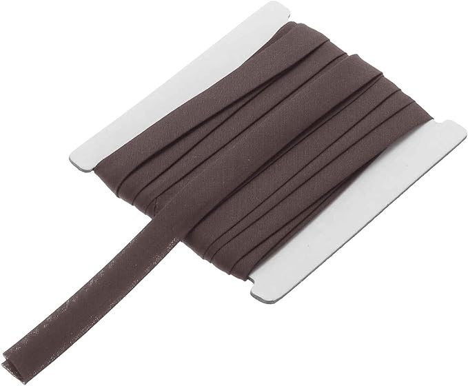 MECCANIXITY 1/2 Inch Double Fold Bias Tape Continuous Bulk Cotton Bias Tape for Sewing Seaming Quilting Hemming Binding Crafts (Brown 6 Yards)
