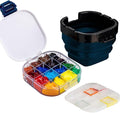 Falling in Art Paint Palette, Airtight 16 Wells Storage Palette Box with Lid and Folding Paint Brush Basin for Watercolor, Gouache and Acrylic Painting (Blue)
