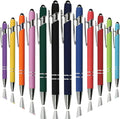 Ballpoint Pen with Stylus Tip, Soft Touch Click Metal Pen, 1.0mm Medium Point, Black Ink, 12 Count(Mixed Color)