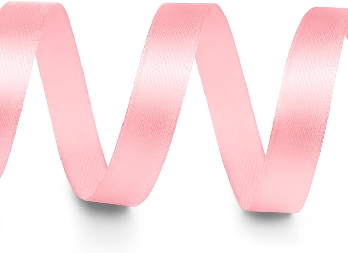 3/8" x 100 Yards Satin Ribbon - Rose Gold Silk Ribbon with Spool - Ideal for Gift Wrapping, Floral Bouquets, Crafts, Wedding Party Decorations, Christmas and Sewing Projects
