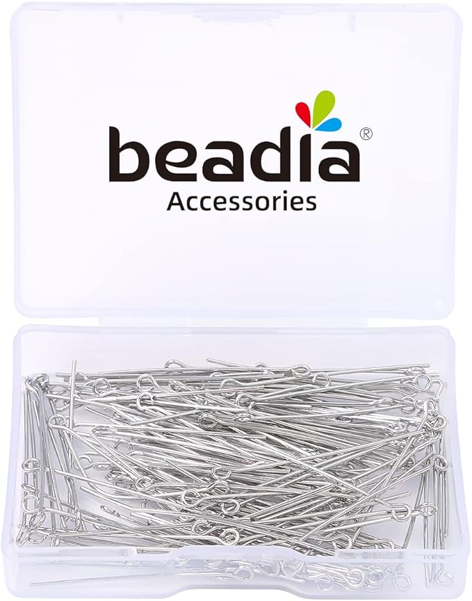 Platinum Plated Open Eye Pins Non Tarnish 35mm 150pcs for Jewelry Making Findings