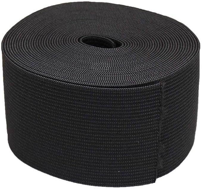 10 Meters Flat Elastic Band Rubber Band for Sewing Clothing Pants Accessories Stretch Belt Garment DIY Sewing Fabric (Black,2" (50mm) x 10 Meters)