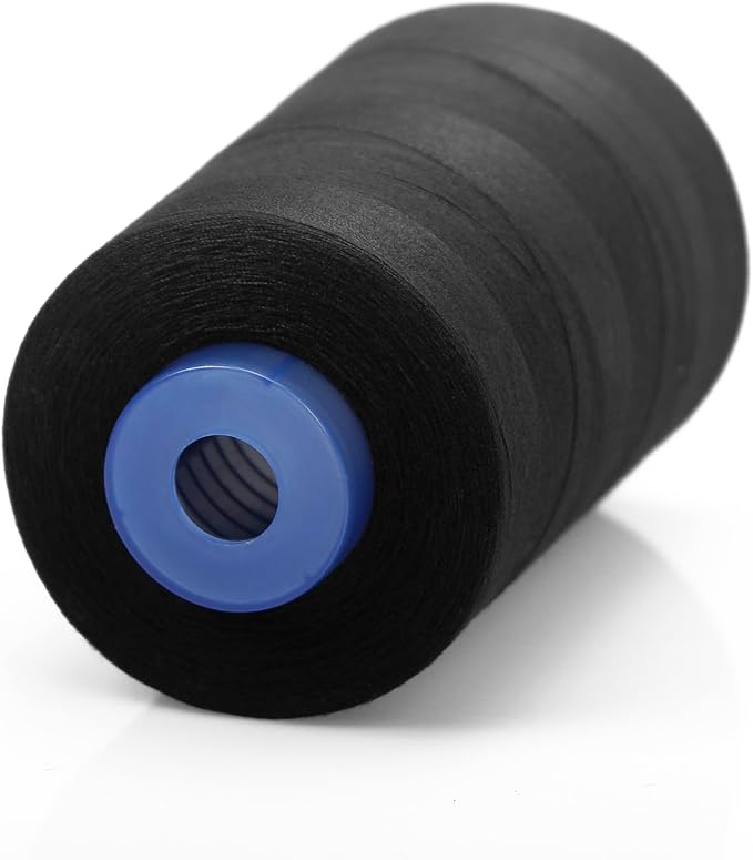 Single Huge Spool 5000 Yards Each Polyester Quilting Thread Machine Embroidery Thread 40S/2 for Commercial and Domestic Sewing Machines (Black)