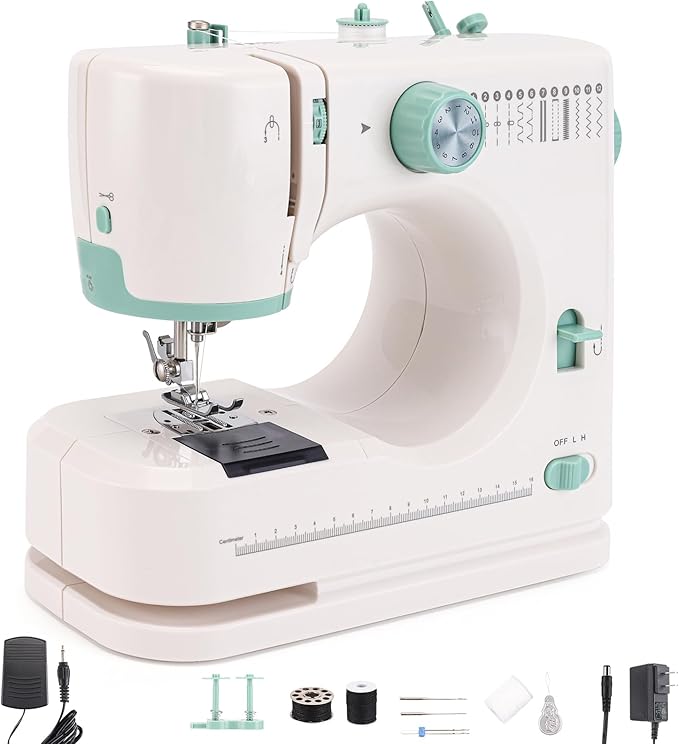 WINB Sewing & Quilting Machine with 12 Built-in Stitches – Lightweight Portable Free Arm Design for Mending Clothes, DIY Quilting, and Small Projects | Beginner-Friendly Home Sewing Kit