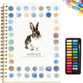 Water Color Workbook, Beginner-Friendly Watercolor Workbook, Watercolor Books, Nature Scenes Paint Set Art Crafts, with 12/24 Colors Paint Set with Paint Brush (A,24 Colors)