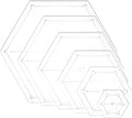 BENECREAT 6Pcs Mixed Sizes Hexagon Quilting Template Transparent Pressure Plate(Hole: 3mm) with 6 Mixed Size