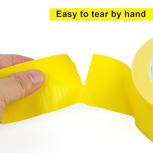 BOMEI PACK Light Yellow Duct Tape, 2Rolls Heavy Duty Strong Industrial Color Duct Tape 9.0 mil x 1.88inch x 30yds for Packing and Repairing