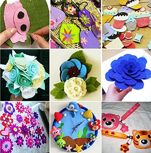YYCRAFT Soft Felt Sheets 6 X 6 Inch Felt Fabric Squares Patchwork Sewing DIY Craft 1.6mm Thick - 40 Pcs,Emerald Green