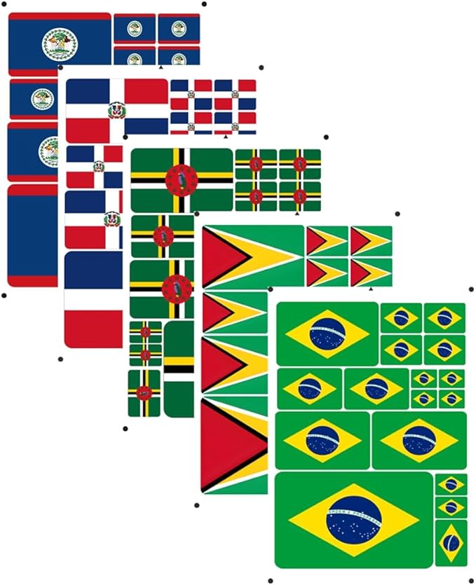 vmcoatdu Fiji Flag Laser Printing Sticker 3 Pcs Decal in Multiple Sizes Stickers (Blue Fiji)