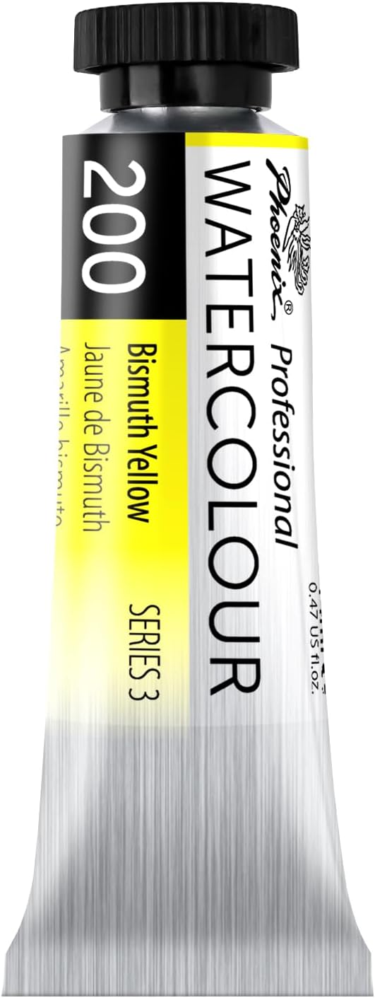 PHOENIX Professional Watercolor Paint Single Tube - 0.47 Fl Oz / 14ml - Bismuth Yellow