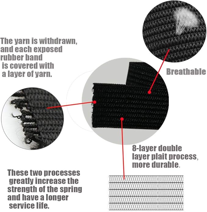 MYUREN 1 Inch by 20 Yard Black Heavy Stretch High Elasticity Elastic Spool Knit Elastic Bands for Sewing