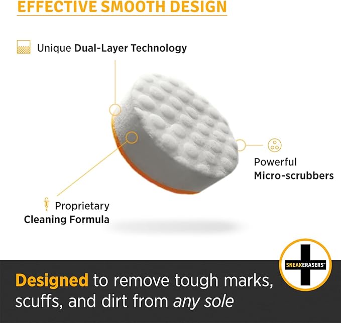 SneakERASERS Sole & Sneaker Cleaner, Premium Shoe Cleaner for Sneakers, Dual-Sided Sponges, Effective for Tennis Shoes & Women Men Sneakers, Gentle Rub Design Cleaner Kit, 20 Pack