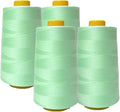AK Trading 4-Pack Aqua All Purpose Sewing Thread Cones (6000 Yards Each) of High Tensile Polyester Thread Spools for Sewing, Quilting, Serger Machines, Overlock, Merrow & Hand Embroidery.