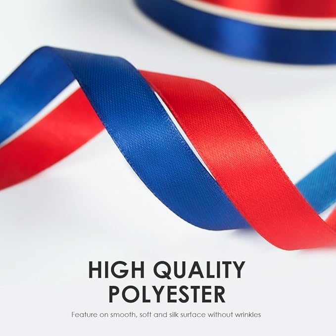 4 Inches x 25 Yards Polyester Satin Ribbon, Solid Color White Satin Ribbon for Crafts, Gift Wrapping, Hair Bows, Wedding Party Decoration, Bow Making (White)