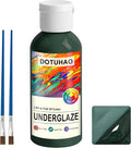 Underglaze, Green Underglaze for Ceramics, Pottery Glaze, Concentrated Ceramic Glaze, Low Fire Glaze for Ceramic and Pottery Painting, Ideal for Art Projects (Green,60ml)
