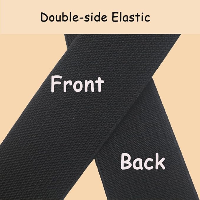 Black Knit Elastic Band 1-1/2 inch 10 Yards 38mm Double-side Twill Woven Elastic Heavy Stretch Straps Elastic Spool Band for Sewing Clothing Pants Waistband Wigs Skirts Craft DIY Projects