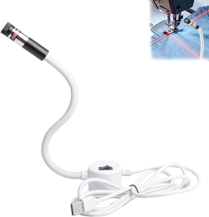 Magnetic Positioning Quilting Laser Light for Sewing Machine, Sewing Machine Laser Guide, Red Guide Line Tool, Rotating Lazerguided Stitching Accessory with Dot/Straight/Crosshair (Crosshair)