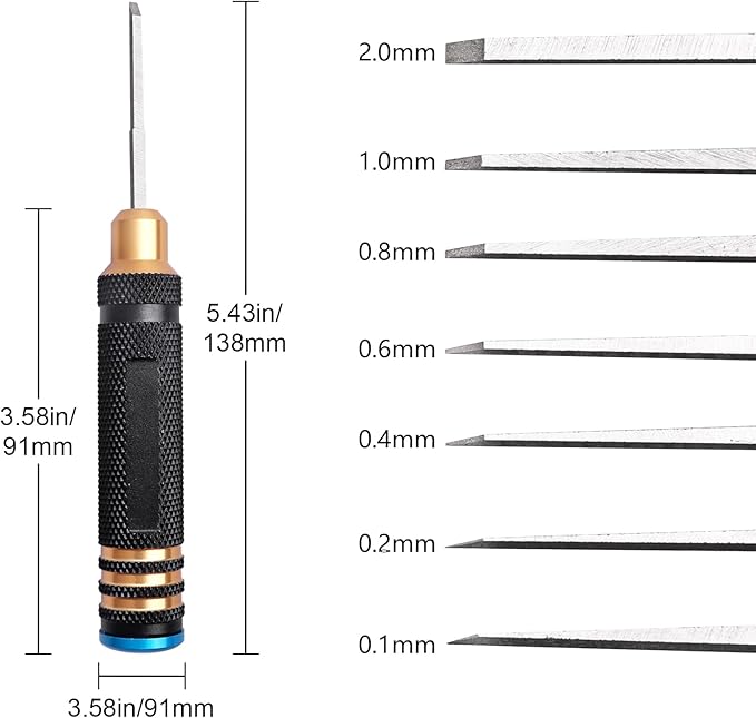 Hobby Knife Blades Set 0.1mm 0.2mm 0.4mm 0.6mm 0.8mm 1.0mm 2.0mm with Handle Hobby Building Tools Craft Set for Basic Model Building, Cutting, Repairing and Fixing