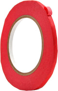 WOD MTC5 Colored Masking Tape, Red, 1/4 inch x 60 yds. Colorful Teacher Painters Tape for Fun DIY Art & Crafts, Lab Labeling, Writable & Classroom Decorations