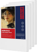 4pk 6x8 Stretched White Blank Canvas - Primed,100% Cotton,Profile of Super Value Pack for Acrylics,Oils & Other Painting