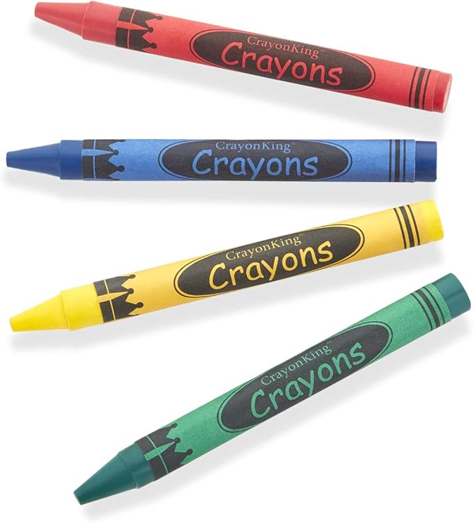 CrayonKing 3,000 Bulk Crayons (750 pcs of red, green, blue and yellow) – Not polybagged. Non-Toxic, Perfect for Parties, Restaurants, Classrooms & More