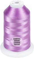 Simthread Trilobal Polyester Thread – 5000M (5500yds) No.40 – Super Sheen, Tangle-Free – Built-in Thread Lock Spool – Compatible with Brother, Singer, Janome & More, Lilac-612