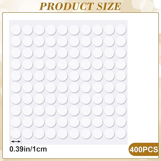 400pcs Double Sided Foam Dots, Self-Adhesive Mini Foam Dot Circles, Round EVA Tape for Wall Decoration Poster Greeting Cards Birthday Cards Invitation DIY Crafts- White