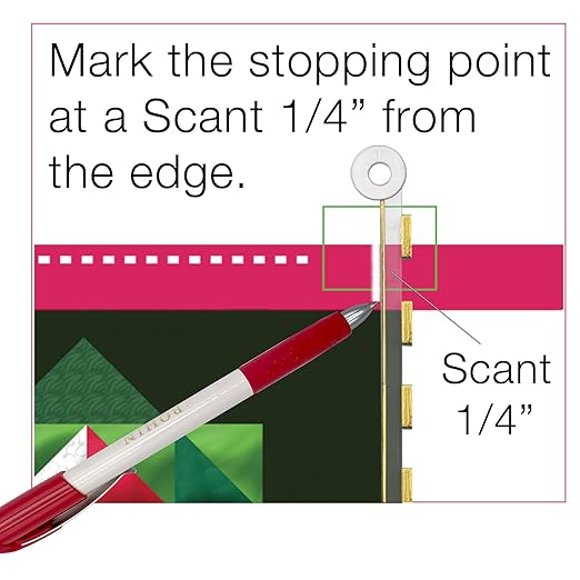 Guidelines4Quilting Prep-Tool with 8-Page Booklet - Mark Accurate Scant 1/4-Inch Seams for Mitered Corners, Quilt Blocks, Set-in Seams - Trim Points for Flying Geese, Square in A Square - Made in USA