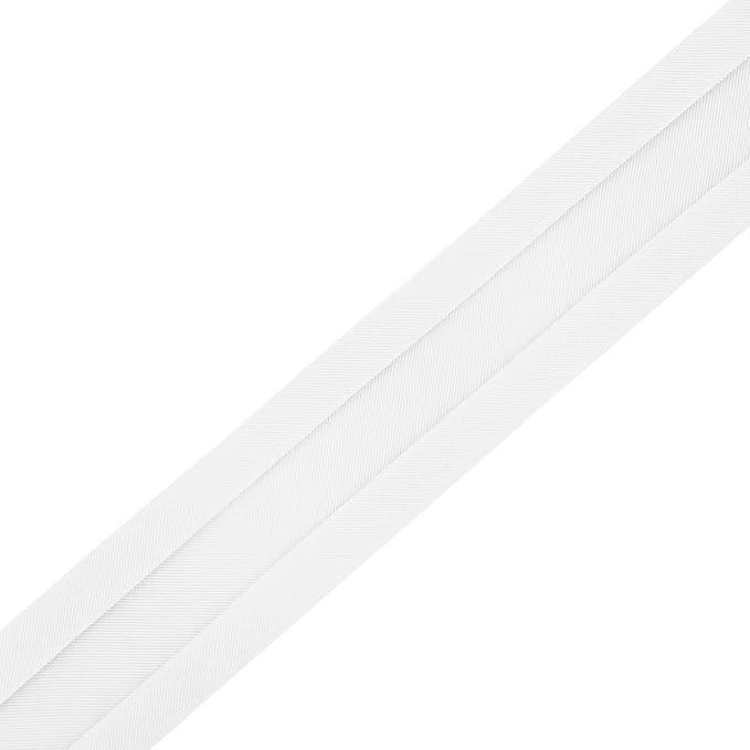 Mandala Crafts 1/2 Inch Single Fold Bias Tape for Sewing, Quilting, Piping, Hemming, Blanket & Quilt Binding – 55 Yards White Fabric Seam Binding Tape