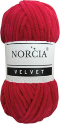 Soft Velvet Yarn Chenille Yarn for Crocheting Super Bulky (100g-3.50oz) (68m-74.3 yds) Baby Blanket Yarn for Knitting Amigurumi Yarn for Crochet Weaving Craft (Red, 1 Skein)
