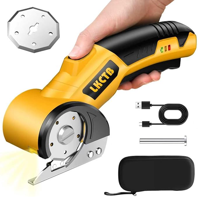 Electric Scissors, Cardboard Cutter, With LED Light, High-Efficiency Brushless Motor, 3500mAh Battery, Tungsten Steel Blade, Suitable for Cloth, Cardboard, Leather, Carpet Nibblers