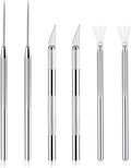 YBEATY 6 Pcs Ceramic Pottery Clay Ribbon Sculpting Tool Kit Clay Needle Carving with Wire Texture Pin Carving Knife and Needle Detail Tools for Modeling Detail Processing Model Supplies