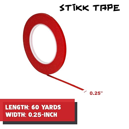 STIKK Painters Tape - 3pk Red Painter Tape - 1/4 inch x 60 Yards - Paint Tape for Painting, Edges, Trim, Ceilings - Masking Tape for DIY Paint Projects - Residue-Free Painting Tape