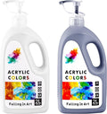 Falling in Art Black and Titanium White Acrylic Paint, Large 135.2 Oz Premium Pouring Acrylic Paint, Perfect for Canvas, Wood, Ceramic, and More