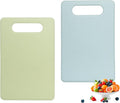2 Pcs Silicone Flexible Cutting Boards Mats with BPA free Plastic Non Slip backplane for Meat and Vegetables (Green and Blue)