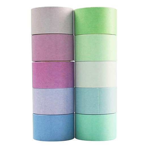 VIVIQUEN 20 Rolls Washi Tape Set Colored Masking Tape Pack Decorative Thin Tapes Children and Gifts Warpping (1 Inch 25mm)
